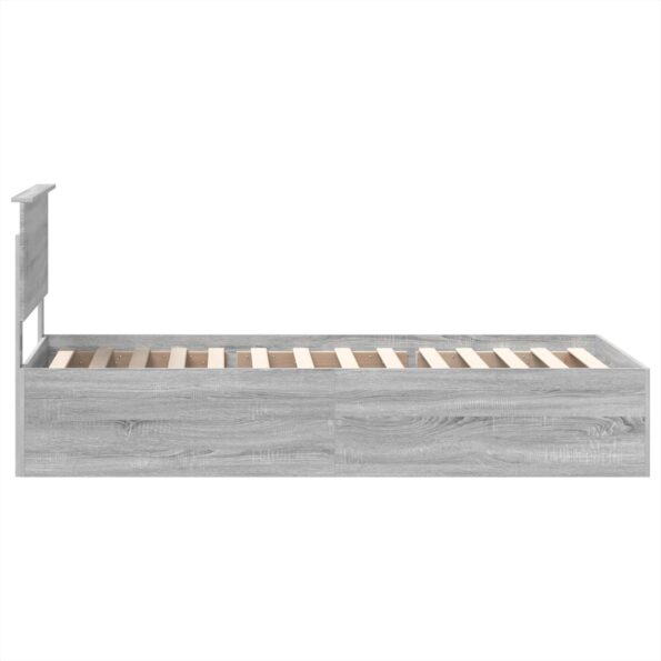 vidaXL Rám postele Sivý Sonoma 100 x 200 cm Kompozitné drevo – Obrázok 5