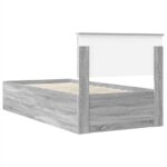 vidaXL Rám postele Sivý Sonoma 100 x 200 cm Kompozitné drevo – Obrázok 6
