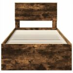 vidaXL Rám postele Dymová dub 90 x 200 cm Kompozitné drevo – Obrázok 7