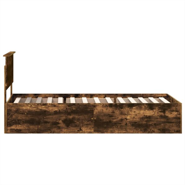 vidaXL Rám postele Dymová dub 90 x 200 cm Kompozitné drevo – Obrázok 8
