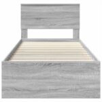 vidaXL Rám postele Sivý Sonoma 90 x 200 cm Kompozitné drevo – Obrázok 7