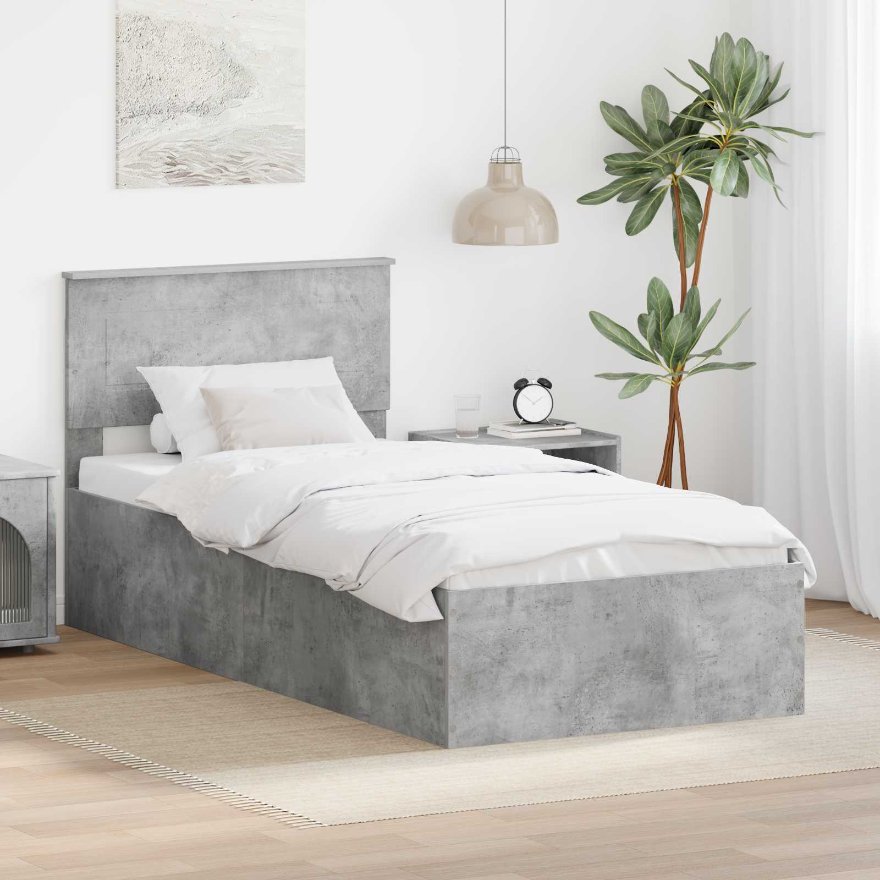 3408721_1.jpg vidaXL Rám postele Betónová šedá 75 x 190 cm Kompozitné drevo – Obrázok 1