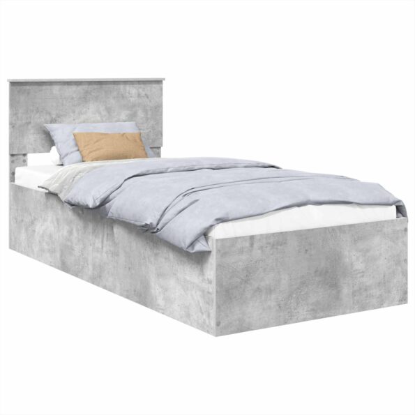 vidaXL Rám postele Betónová šedá 75 x 190 cm Kompozitné drevo – Obrázok 2