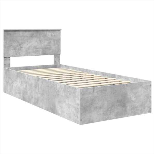 vidaXL Rám postele Betónová šedá 75 x 190 cm Kompozitné drevo – Obrázok 4