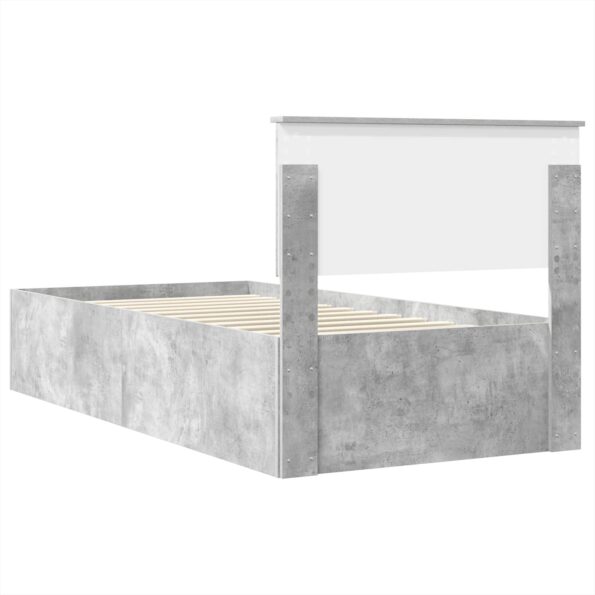 vidaXL Rám postele Betónová šedá 75 x 190 cm Kompozitné drevo – Obrázok 9