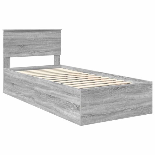 vidaXL Rám postele Sivý Sonoma 75 x 190 cm Kompozitné drevo – Obrázok 4