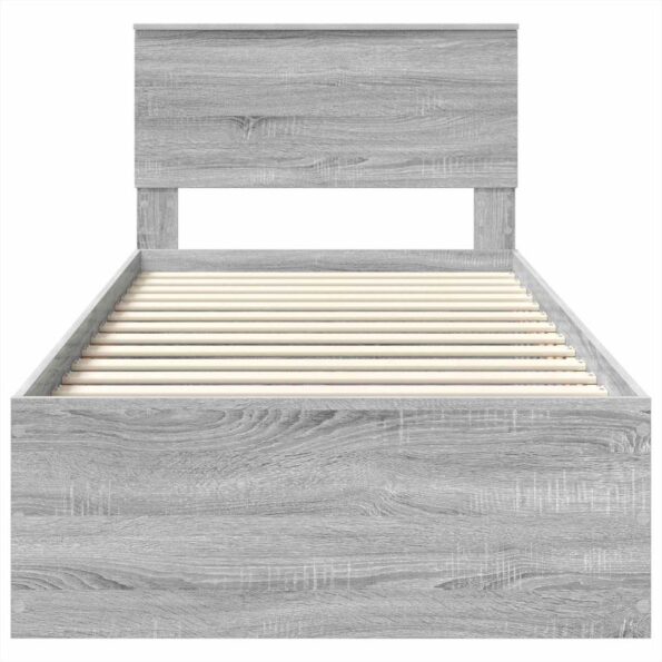 vidaXL Rám postele Sivý Sonoma 75 x 190 cm Kompozitné drevo – Obrázok 7