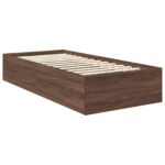 vidaXL Rám postele Hnedý dub 75 x 190 cm Kompozitné drevo – Obrázok 5