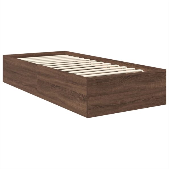 vidaXL Rám postele Hnedý dub 75 x 190 cm Kompozitné drevo – Obrázok 5