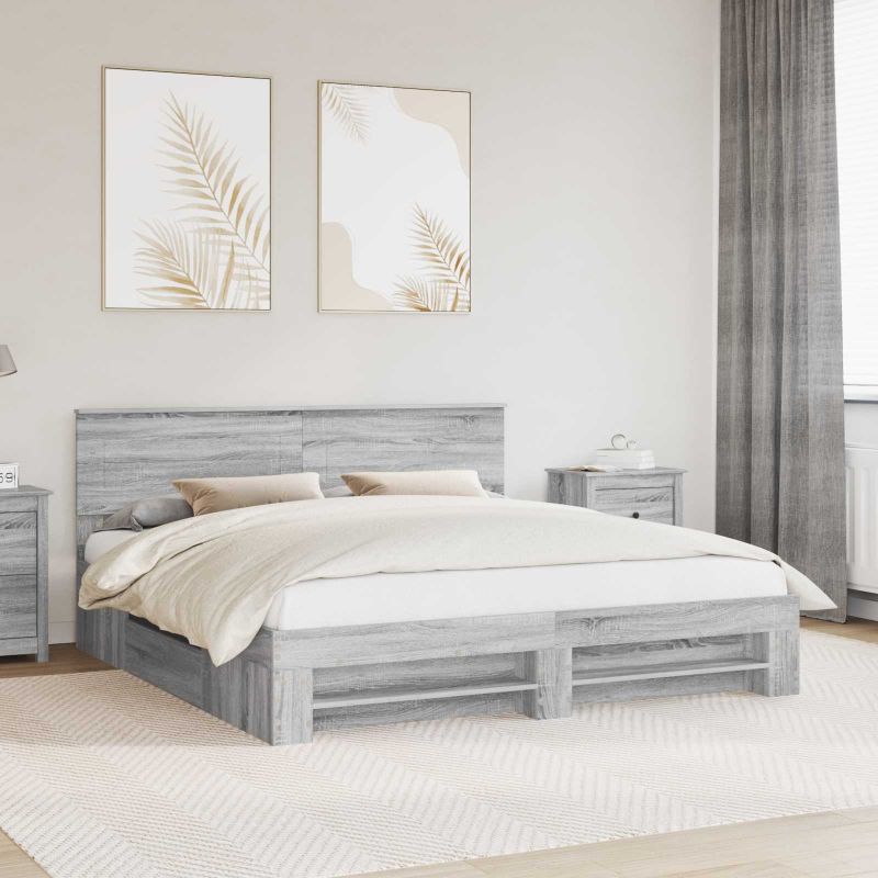 3408737_1.jpg vidaXL Rám postele Sivý Sonoma 180 x 200 cm Kompozitné drevo – Obrázok 1