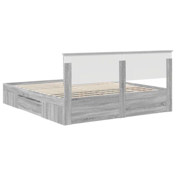 vidaXL Rám postele Sivý Sonoma 180 x 200 cm Kompozitné drevo – Obrázok 10