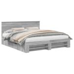 vidaXL Rám postele Sivý Sonoma 180 x 200 cm Kompozitné drevo – Obrázok 2