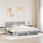 vidaXL Rám postele Sivý Sonoma 180 x 200 cm Kompozitné drevo – Obrázok 3
