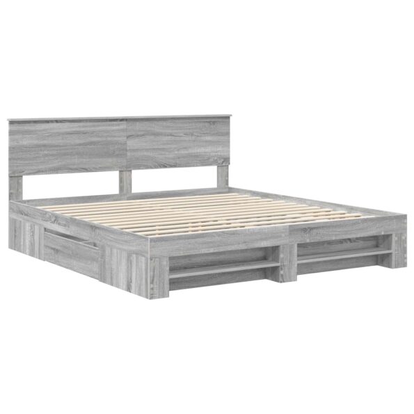 vidaXL Rám postele Sivý Sonoma 180 x 200 cm Kompozitné drevo – Obrázok 4