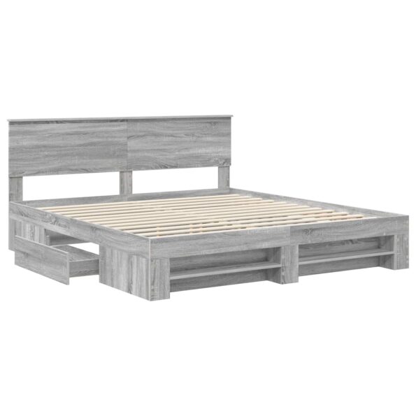 vidaXL Rám postele Sivý Sonoma 180 x 200 cm Kompozitné drevo – Obrázok 5