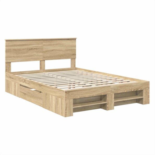 vidaXL Rám postele Sonoma dub 160 x 200 cm Kompozitné drevo – Obrázok 4
