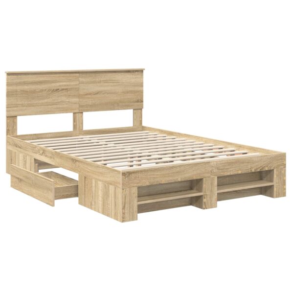vidaXL Rám postele Sonoma dub 160 x 200 cm Kompozitné drevo – Obrázok 5