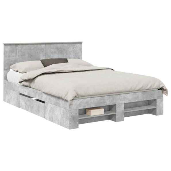 vidaXL Rám postele Betónová šedá 160 x 200 cm Kompozitné drevo – Obrázok 2