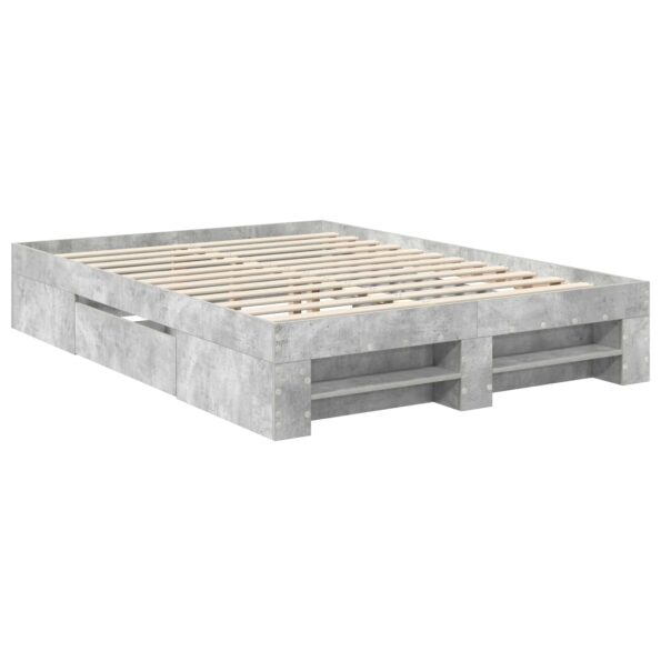 vidaXL Rám postele Betónová šedá 160 x 200 cm Kompozitné drevo – Obrázok 6