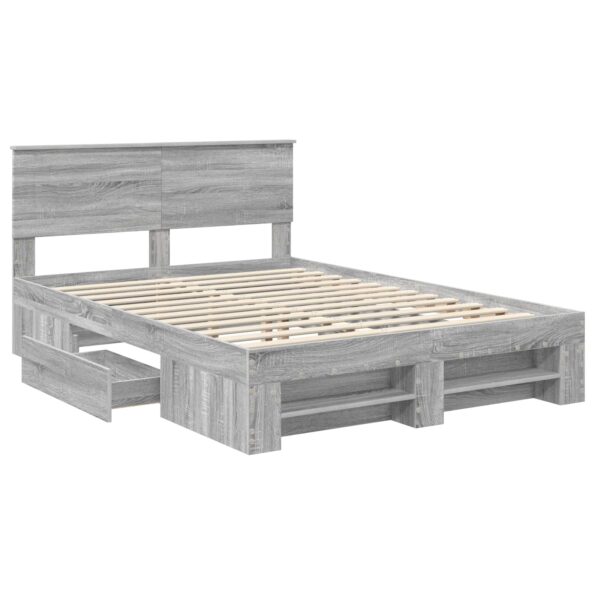 vidaXL Rám postele Sivý Sonoma 160 x 200 cm Kompozitné drevo – Obrázok 5