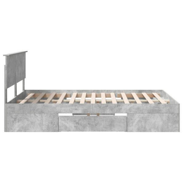 vidaXL Rám postele Betónová šedá 140 x 200 cm Kompozitné drevo – Obrázok 9