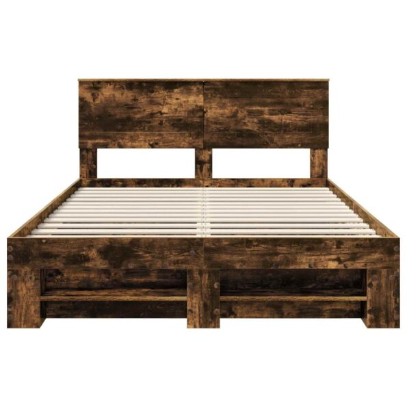 vidaXL Rám postele Dymová dub 140 x 200 cm Kompozitné drevo – Obrázok 8
