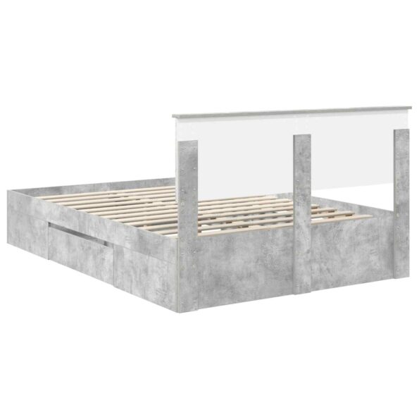 vidaXL Rám postele Betónová šedá 140 x 200 cm Kompozitné drevo – Obrázok 10