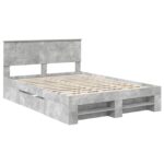 vidaXL Rám postele Betónová šedá 140 x 200 cm Kompozitné drevo – Obrázok 4