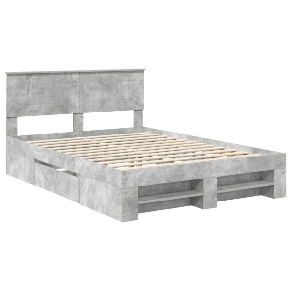 vidaXL Rám postele Betónová šedá 140 x 200 cm Kompozitné drevo – Obrázok 4