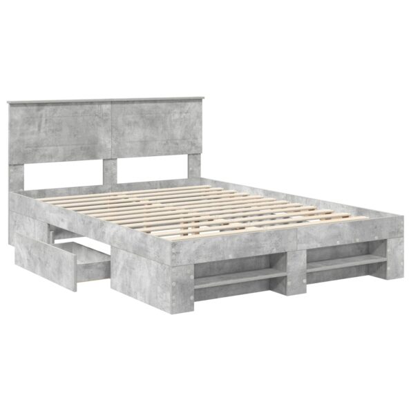 vidaXL Rám postele Betónová šedá 140 x 200 cm Kompozitné drevo – Obrázok 5