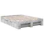 vidaXL Rám postele Betónová šedá 140 x 200 cm Kompozitné drevo – Obrázok 6