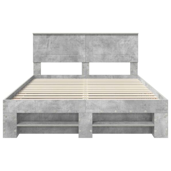 vidaXL Rám postele Betónová šedá 140 x 200 cm Kompozitné drevo – Obrázok 8