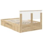 vidaXL Rám postele Sonoma dub 137 x 203 cm Kompozitné drevo – Obrázok 10
