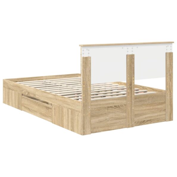 vidaXL Rám postele Sonoma dub 137 x 203 cm Kompozitné drevo – Obrázok 10