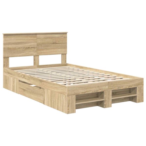 vidaXL Rám postele Sonoma dub 137 x 203 cm Kompozitné drevo – Obrázok 4