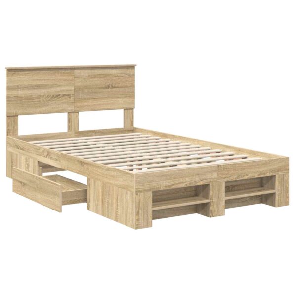 vidaXL Rám postele Sonoma dub 137 x 203 cm Kompozitné drevo – Obrázok 5