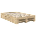 vidaXL Rám postele Sonoma dub 137 x 203 cm Kompozitné drevo – Obrázok 6