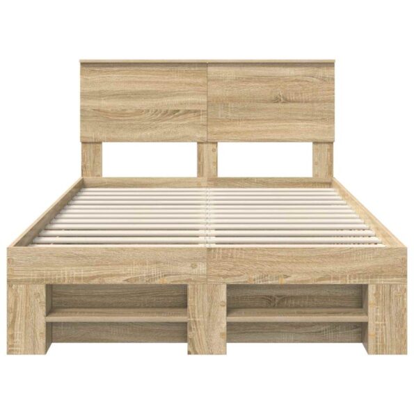 vidaXL Rám postele Sonoma dub 137 x 203 cm Kompozitné drevo – Obrázok 8