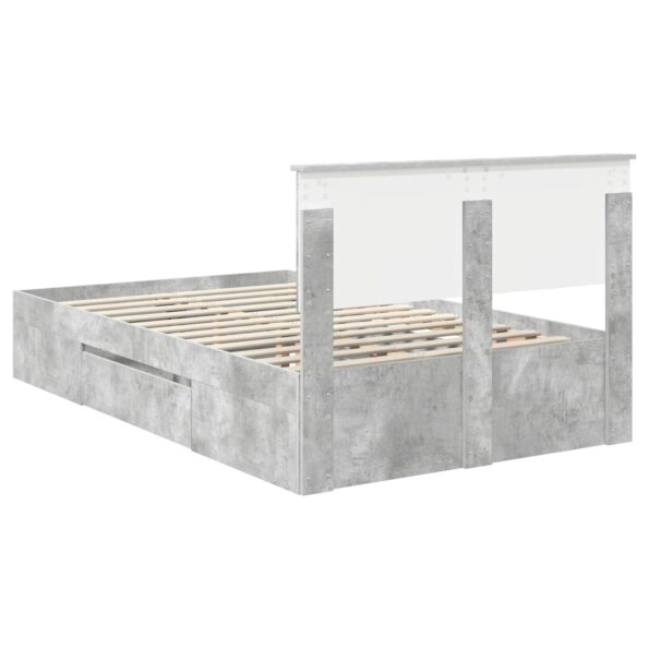 vidaXL Rám postele Betónová šedá 137 x 203 cm Kompozitné drevo – Obrázok 10