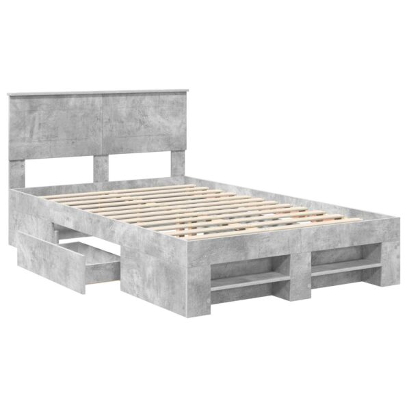 vidaXL Rám postele Betónová šedá 137 x 203 cm Kompozitné drevo – Obrázok 5