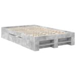vidaXL Rám postele Betónová šedá 137 x 203 cm Kompozitné drevo – Obrázok 6