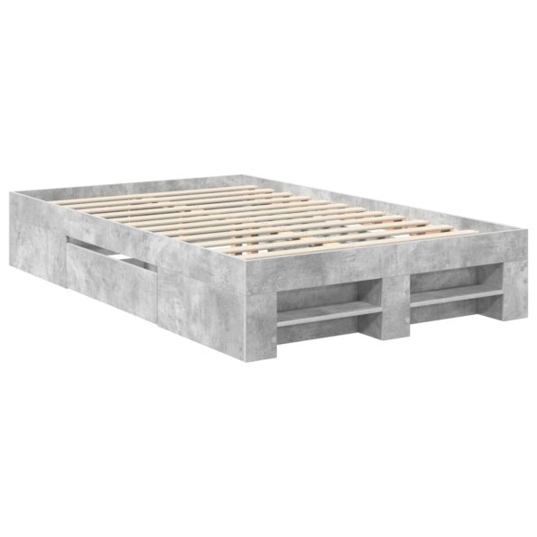 vidaXL Rám postele Betónová šedá 137 x 203 cm Kompozitné drevo – Obrázok 6