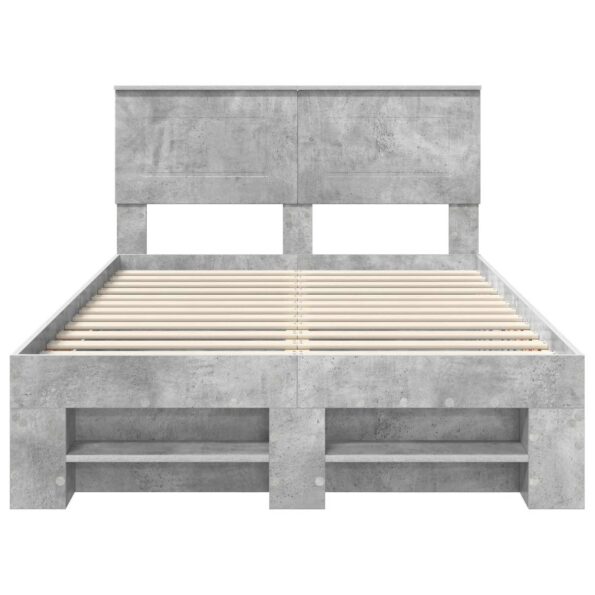 vidaXL Rám postele Betónová šedá 137 x 203 cm Kompozitné drevo – Obrázok 8