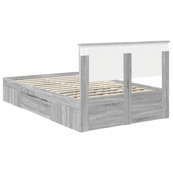 vidaXL Rám postele Sivý Sonoma 137 x 203 cm Kompozitné drevo – Obrázok 10