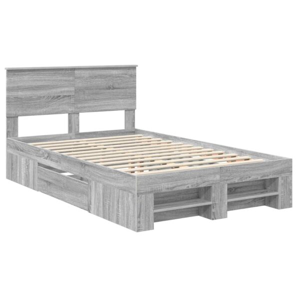 vidaXL Rám postele Sivý Sonoma 137 x 203 cm Kompozitné drevo – Obrázok 4