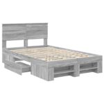 vidaXL Rám postele Sivý Sonoma 137 x 203 cm Kompozitné drevo – Obrázok 5
