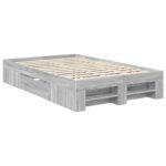 vidaXL Rám postele Sivý Sonoma 137 x 203 cm Kompozitné drevo – Obrázok 6