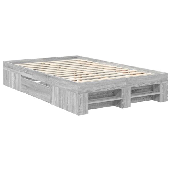 vidaXL Rám postele Sivý Sonoma 137 x 203 cm Kompozitné drevo – Obrázok 6
