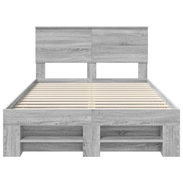 vidaXL Rám postele Sivý Sonoma 137 x 203 cm Kompozitné drevo – Obrázok 8