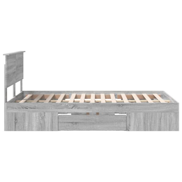 vidaXL Rám postele Sivý Sonoma 137 x 203 cm Kompozitné drevo – Obrázok 9